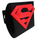 Superman Red and Black All Metal Hitch Cover | Red and Black