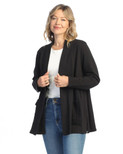 Jess & Jane Mineral Washed Open Cardigan | M90 (X-Large, Jet Black)