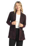 Jess & Jane Mineral Washed Open Cardigan | M90 (3X, Wine)