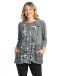 Jess & Jane Mineral Washed Tunic | M101 (2X, Rhythm Charcoal)