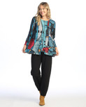 Jess & Jane Women's Layla French Brushed Knit Patch Pocket Tunic | Large, Granada
