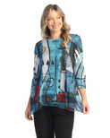 Jess & Jane Women's Sonata Tunic Top with Chiffon Hem | X-Large, Granada