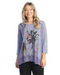 Jess & Jane Mineral Washed Tunic w/Georgette Contrast | M105 (1X, Field Notes Vintage Blue)