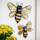 Giftcraft Metal Bee Wall Decor Set of 2, Bee Metal Wall Decor, Bee Metal Wall Art, Wall Decor for Living Room, Bedroom, Bathroom, Farmhouse, Metal Home Decor Wall Sculpture