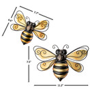 Giftcraft Metal Bee Wall Decor Set of 2, Bee Metal Wall Decor, Bee Metal Wall Art, Wall Decor for Living Room, Bedroom, Bathroom, Farmhouse, Metal Home Decor Wall Sculpture