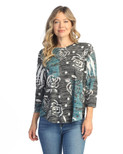 Jess & Jane Burnout Tunic Top - AJ2 | Medium, Rosette