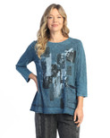 Jess & Jane Mineral Washed Tunic Top - M94 | Small, Mariposa Sapphire Blue