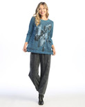 Jess & Jane Mineral Washed Tunic Top - M94 | Small, Mariposa Sapphire Blue