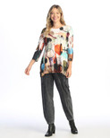 Jess & Jane Women's Sonata Tunic Top with Chiffon Hem - Small, Toscana