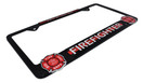3D Firefighter Black Metal License Plate Frame