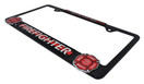 3D Firefighter Black Metal License Plate Frame