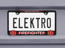 3D Firefighter Black Metal License Plate Frame - Elektroplate