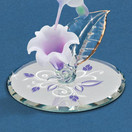 Glass Baron Hummingbird with White and Lavender Flower