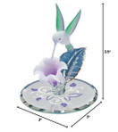 Glass Baron Hummingbird with White and Lavender Flower
