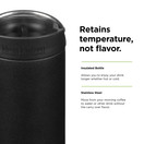 Klean Kanteen TKWide Insulated Coffee Tumbler with Café Cap | Stainless Steel Coffee Tumbler 16 Oz. Black