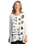 Jess & Jane Mineral Washed Tunic w/Georgette Contrast - M105 | Large, Veronica White