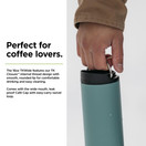 KLEAN KANTEEN TKWide Insulated Coffee Tumbler with Café Cap - Stainless Steel Coffee Tumbler - 16 Oz. Beryl Green 