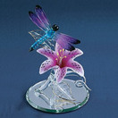 Glass Baron Dragonfly on Lily Figurine.