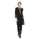 IC Collection Slim Pant w/Stripe Mesh Border - 2536P  | Large, Black