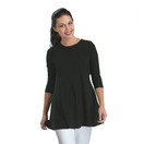 IC Collection Solid Soft Stretch Knit Tunic - 1484T | X-Large, Black