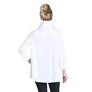 IC Collection Relaxed High-Low Blouse in White - 3758B | Large, White