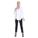 IC Collection Relaxed High-Low Blouse in White - 3758B | X-Large, White
