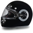 D.O.T Approved DAYTONA RETRO - HI-GLOSS BLACK W/ CHROME ACCENTS R1-A-L (Size: L)