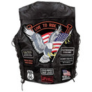 Diamond Plate Rock Design Genuine Buffalo Leather Vest - 2XL 