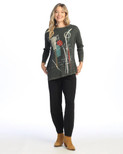 Jess & Jane Women's Mineral Washed Cotton Dolman Sleeve Cotton Tunic | X-Large, Poem Forest