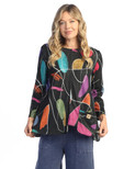 Jess & Jane Women's Layla French Brushed Knit Patch Pocket Tunic | 2X, Frolic