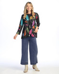 Jess & Jane Women's Layla French Brushed Knit Patch Pocket Tunic | 2X, Frolic