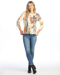 Jess & Jane Burnout Hi-Low Tunic Top - AJ3 | Small, Sola
