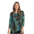 Jess & Jane Slinky-Like Knit Tunic - 2X, Sola Teal