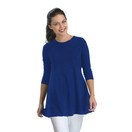 IC Collection Solid Soft Stretch Knit Tunic - 1484T | Small, Blue