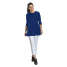 IC Collection Solid Soft Stretch Knit Tunic - 1484T | Small, Blue
