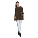IC Collection Solid Soft Stretch Knit Tunic - 1484T | Medium, Brown