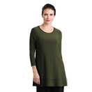 IC Collection Solid Soft Stretch Knit Tunic - 1484T | Large, Olive