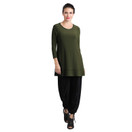 IC Collection Solid Soft Stretch Knit Tunic - 1484T | Large, Olive