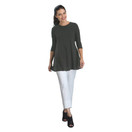 IC Collection Solid Soft Stretch Knit Tunic - 1484T | Large, Charcoal