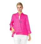 IC Collection Crinkle Jacquard One-Button Jacket | Medium, Pink