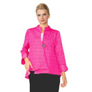 IC Collection Crinkle Jacquard One-Button Jacket | Medium, Pink