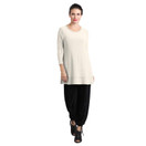 IC Collection Solid Soft Stretch Knit Tunic - 1484T | Medium, Ivory