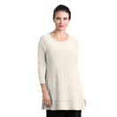 IC Collection Solid Soft Stretch Knit Tunic - 1484T | Medium, Ivory