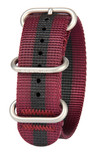 BERTUCCI DX3 B-165 Crimson w/Black Stripe 22mm Nylon Watch Band