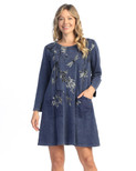 Jess & Jane Mineral Washed Dress w/Patch Pockets - M86 | 2X, Sakura Denim