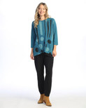 Jess & Jane Women's Coloring Mineral Washed Patch Pocket Cotton Tunic | X-Large, Drizzle Cypress