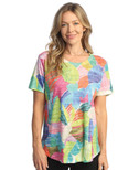 Jess & Jane Burnout Short-Sleeve Top - AJ4 | 3X, Arte