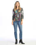 Jess & Jane Burnout Hi-Low Tunic Top - AJ3 | 3X, Frolic