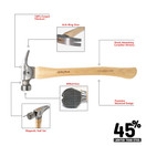 Big Horn 15151 14 Oz Tiger Titanium Hammer w/ Curved Hickory Handle