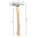 Big Horn 15151 14 Oz Tiger Titanium Hammer w/ Curved Hickory Handle
